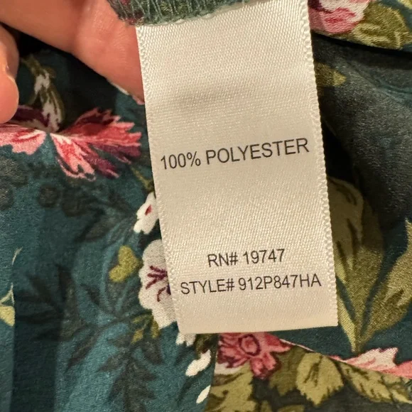 Counterparts Green Floral Boho Blouse with Ruffle Sleeves Size XL - Picture 5 of 7